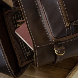 Ciemnobrązowy Plecak Vintage Skórzany na Laptopa 15,6 Belveder BL075 - 6