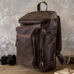 Ciemnobrązowy Plecak Vintage Skórzany na Laptopa 15,6 Belveder BL075 - 8