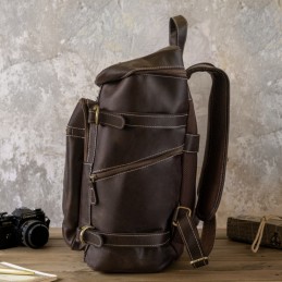 Ciemnobrązowy Plecak Vintage Skórzany na Laptopa 15,6 Belveder BL075 - 10
