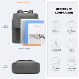 Szary Plecak Szkolny Vintage do Liceum Wodoodporny Cougar - 9