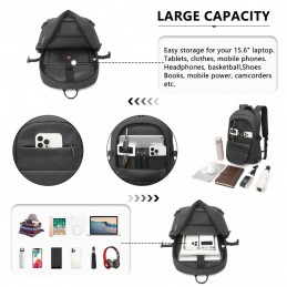 Czarny Plecak do Liceum Młodzieżowy na Laptopa 15,6" z USB Etro - 10