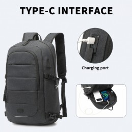 Czarny Plecak do Liceum Młodzieżowy na Laptopa 15,6" z USB Etro - 12