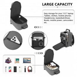 Wodoodporny Szary Plecak do Samolotu 40x20x25 Bagaż 20L Expander W2 - 10