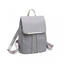 Szary Elegancki Plecak Damski z Materiału Pikowany Flossy - 5