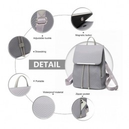 Szary Elegancki Plecak Damski z Materiału Pikowany Flossy - 9