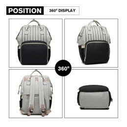 Szaro Czarny Plecak dla Mamy Diaper KN62 - 6