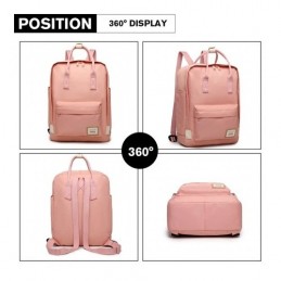Pudrowy plecak vintage damski KN02 - 4