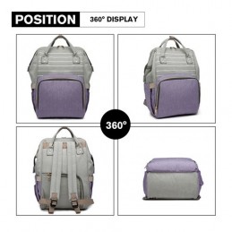 Plecak dla mamy w paski wrzos DIAPER KN61 - 4