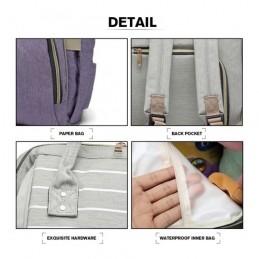 Plecak dla mamy w paski wrzos DIAPER KN61 - 5