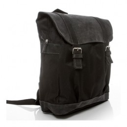 Czarny plecak skórzany na laptopa 14" BV29 - 3