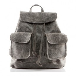 Plecak vintage skórzany damski szary BV20 - 10