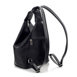 Czarny Plecak Skórzany Lakier Telimene RL25 - 2