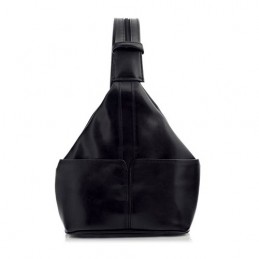 Czarny Plecak Skórzany Lakier Telimene RL25 - 3