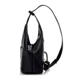 Czarny Plecak Skórzany Lakier Telimene RL25 - 4