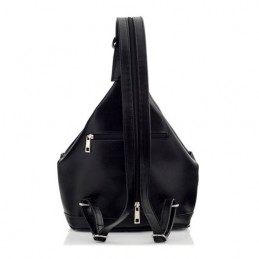 Czarny Plecak Skórzany Lakier Telimene RL25 - 5
