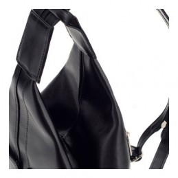 Czarny Plecak Skórzany Lakier Telimene RL25 - 7