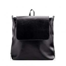 Plecak torba ze skóry czarny Telimene PK22 - 1