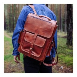 Plecak skórzany vintage brąz Outlander BT09 - 11
