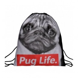 Worek plecak z nadrukiem Pug Life A4 - 1