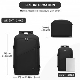 Duży Czarny Plecak LOT Ryanair WizzAir 55x40x20 40L Expander 3.0 - 11