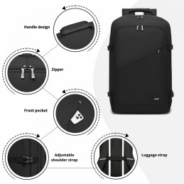 Duży Czarny Plecak LOT Ryanair WizzAir 55x40x20 40L Expander 3.0 - 10