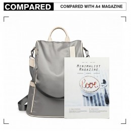 Elegancki szary Torebko Plecak Damski 2w1 z materiału Polini - 9