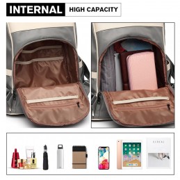 Elegancki szary Torebko Plecak Damski 2w1 z materiału Polini - 7