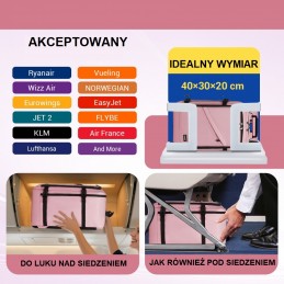 Cukierkowy Różowy Plecak bagaż podręczny do Samolotu 40x30x20 20L Expander - 2