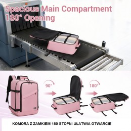 Cukierkowy Różowy Plecak bagaż podręczny do Samolotu 40x30x20 20L Expander - 3